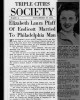 Marriage Drew-Elizabeth Laura Pfaff 1945