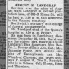 Obit August Hugo Landgraf Sr
