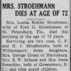 Obituary for Louisa STROEHMANN (Aged 72)