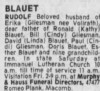 Obit Rudolph Blauet