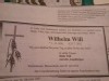 Obit Wilhelm Christian Will