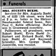 August Schmerse Buehl Funeral; 26 July 1954; Monroe, WI