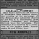Marriage H. Kaleialii & D M. Thompson, Honolulu Star Bulletin, 7 May 1923