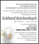 Traueranzeige Eckhard Reichenbach