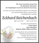 Traueranzeige Eckhard Reichenbach