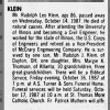 Obituary for Rudolph Leo KLEIN (Aged 86)