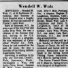 Newspapers.com - The Evening Sun - 8 Sep 1982 - Page 6 Obituary for Wendell W. Wolz (Aged 51)