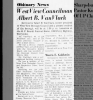 Obit Albert Benson Van Vlack