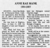Obit Anne Rae MANK-Kennebec_Journal_2007_01_24_12