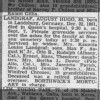 Obit August Hugo Landgraf