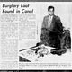 Burglary Loot found in Canal 1961