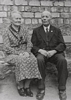 Helene Kaps Lotz (1878-1952) and her husband Wilhelm Lotz pose for a photograph, circa 1950, at Aßlar, Kreis Wetzlar,