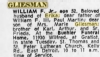 Obit William F Gliesmann 1969