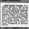 Obituary James Chrones