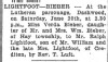 Verda Bieber and Ralph Lightfoot - wedding